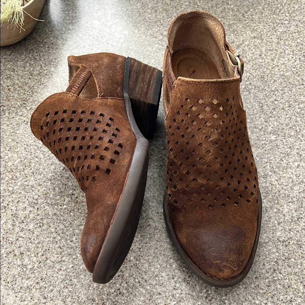 Born Perforated Brown Ankle BootiesBorn Nanna Booties